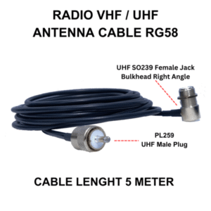 RG58 coaxial antenna extension cable 5m PL-259 SO-239 UHF CB radio NZ – AET Parts
